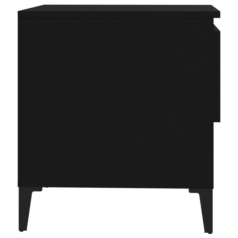 vidaXL fekete szerelt fa kisasztal 50 x 46 x 50 cm