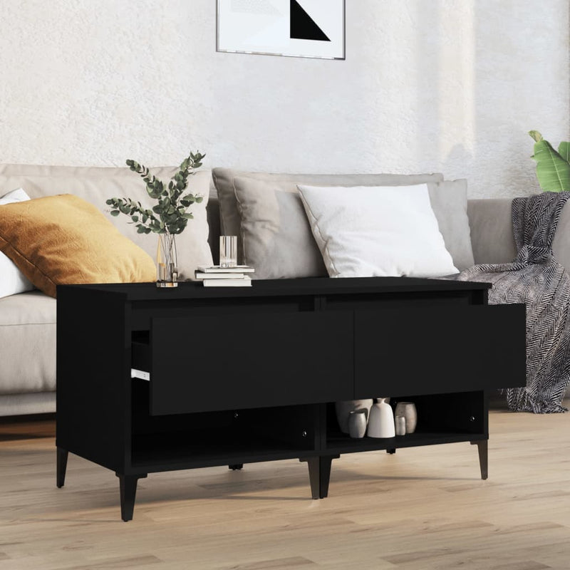 vidaXL 2 db fekete szerelt fa kisasztal 50 x 46 x 50 cm