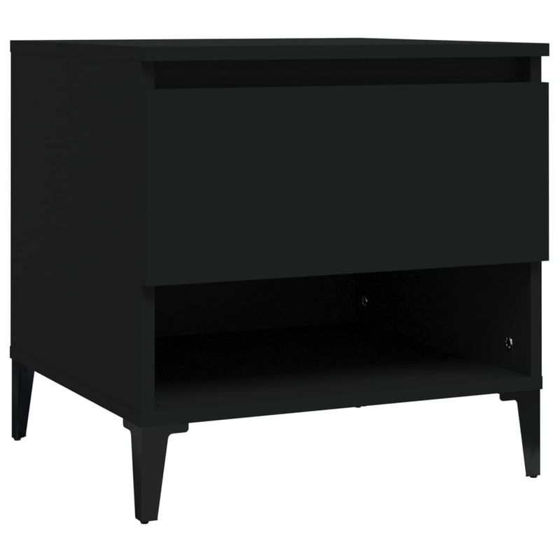vidaXL 2 db fekete szerelt fa kisasztal 50 x 46 x 50 cm