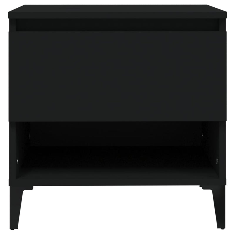 vidaXL 2 db fekete szerelt fa kisasztal 50 x 46 x 50 cm
