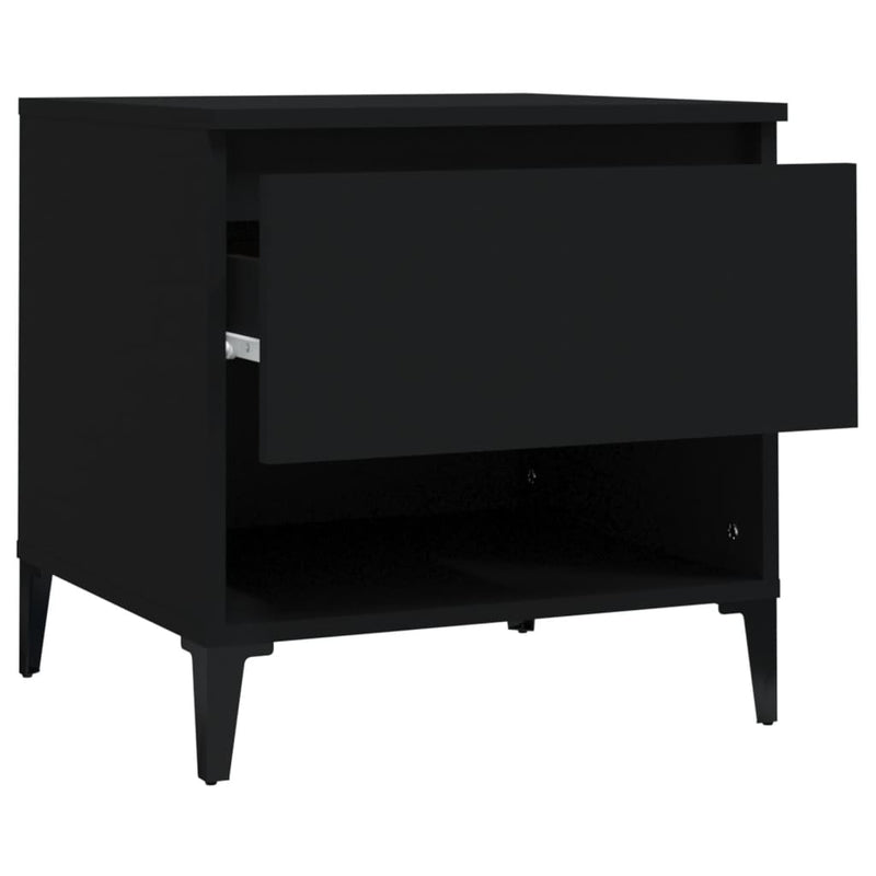 vidaXL 2 db fekete szerelt fa kisasztal 50 x 46 x 50 cm
