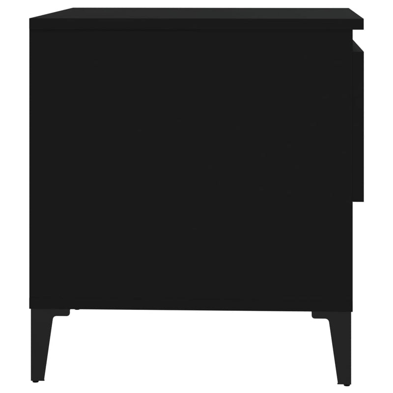 vidaXL 2 db fekete szerelt fa kisasztal 50 x 46 x 50 cm