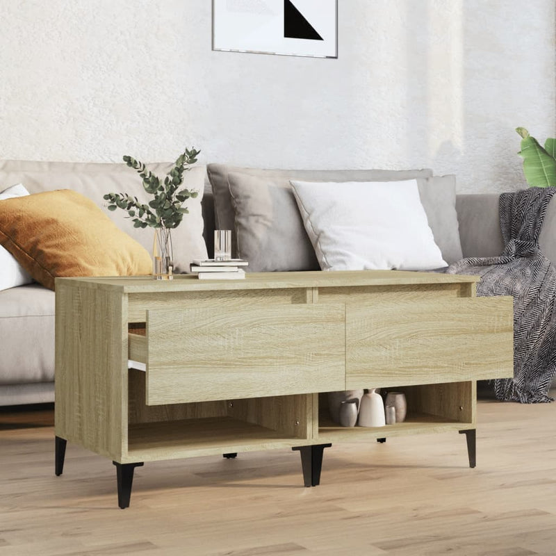 vidaXL 2 db sonoma tölgy színű szerelt fa kisasztal 50x46x50 cm