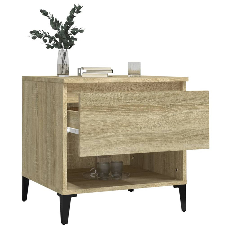 vidaXL 2 db sonoma tölgy színű szerelt fa kisasztal 50x46x50 cm