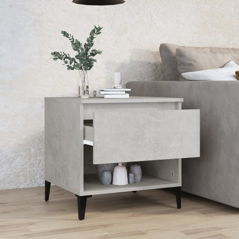 vidaXL betonszürke szerelt fa dohányzóasztal 50 x 46 x 50 cm