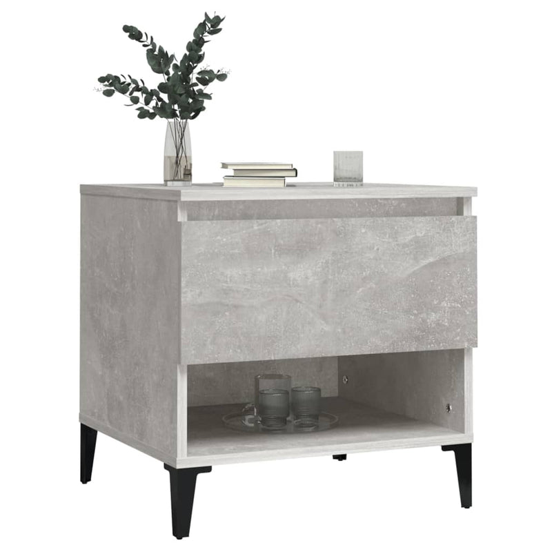 vidaXL 2 db betonszürke szerelt fa kisasztal 50 x 46 x 50 cm