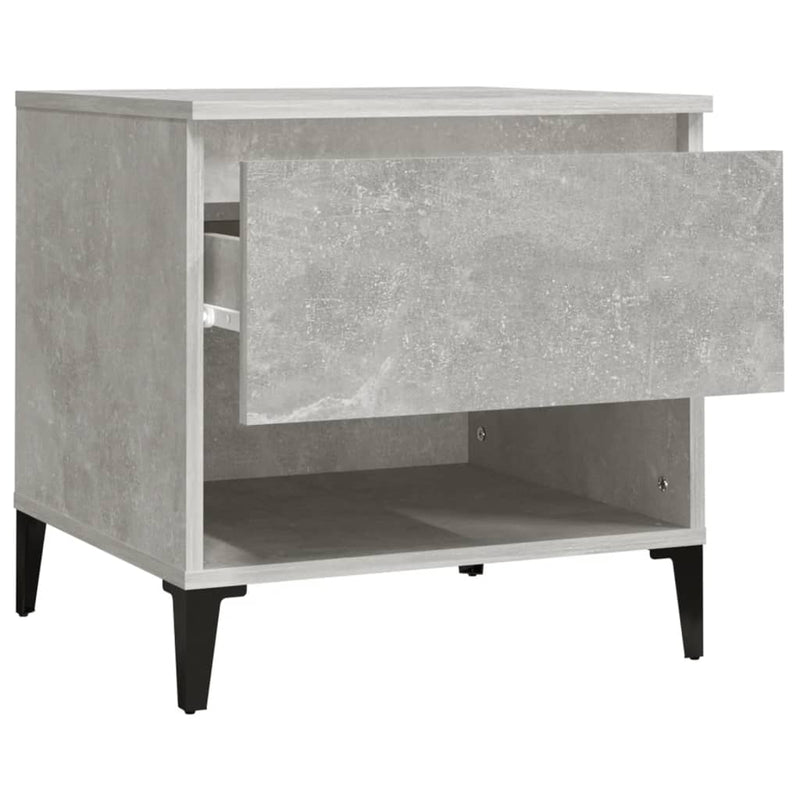 vidaXL 2 db betonszürke szerelt fa kisasztal 50 x 46 x 50 cm