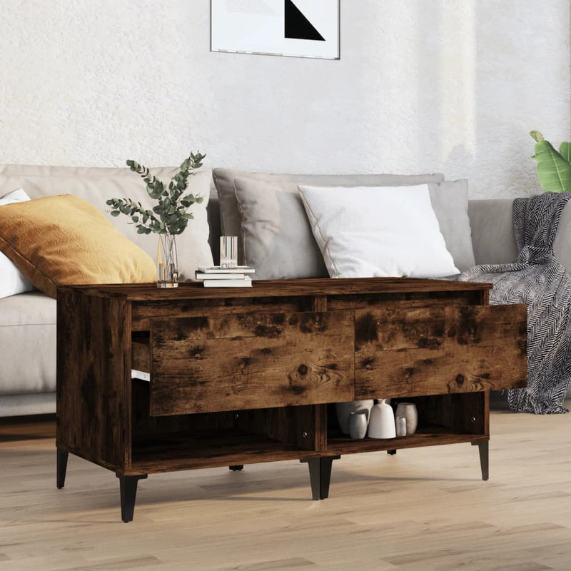 vidaXL 2 db füstös tölgy színű szerelt fa kisasztal 50 x 46 x 50 cm