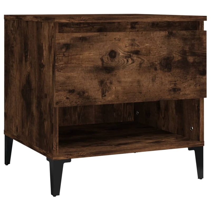 vidaXL 2 db füstös tölgy színű szerelt fa kisasztal 50 x 46 x 50 cm