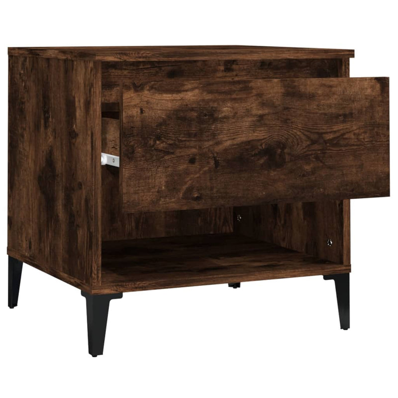 vidaXL 2 db füstös tölgy színű szerelt fa kisasztal 50 x 46 x 50 cm