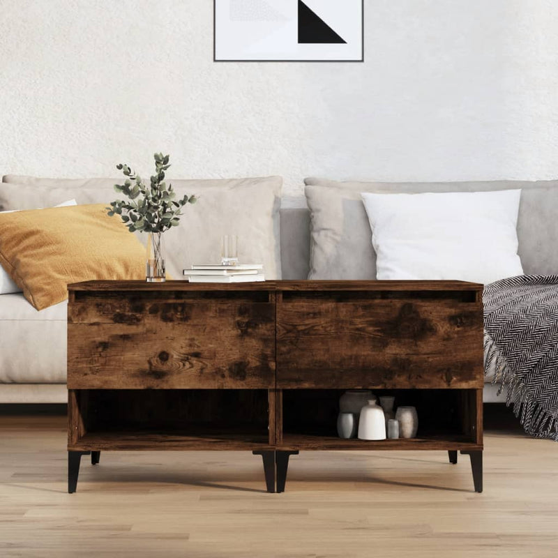 vidaXL 2 db füstös tölgy színű szerelt fa kisasztal 50 x 46 x 50 cm