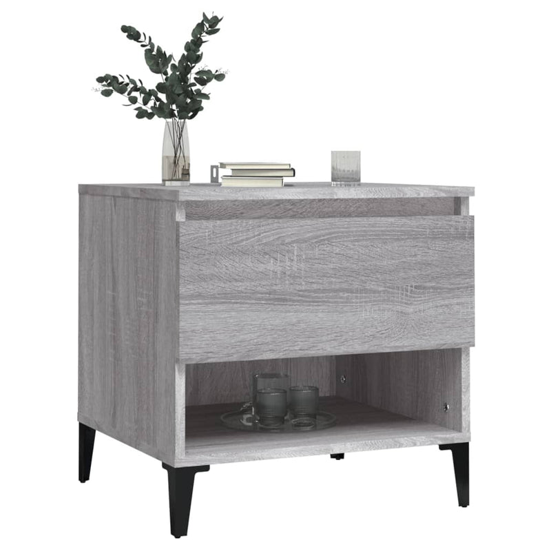 vidaXL 2 db szürke sonoma színű szerelt fa kisasztal 50x46x50 cm