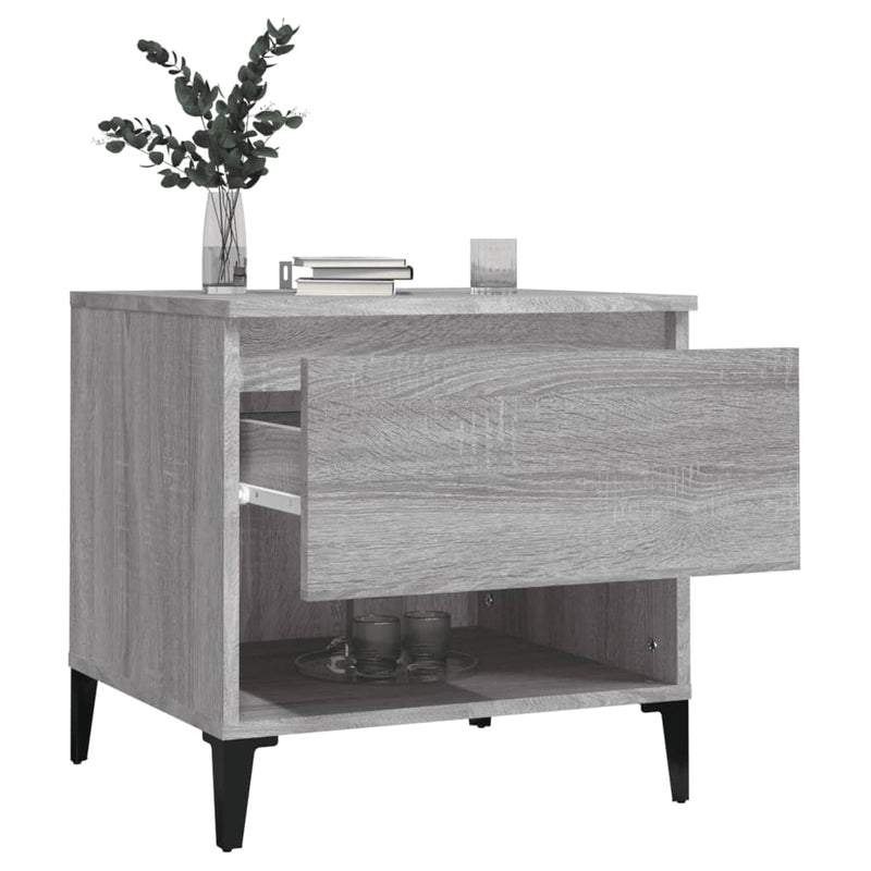 vidaXL 2 db szürke sonoma színű szerelt fa kisasztal 50x46x50 cm