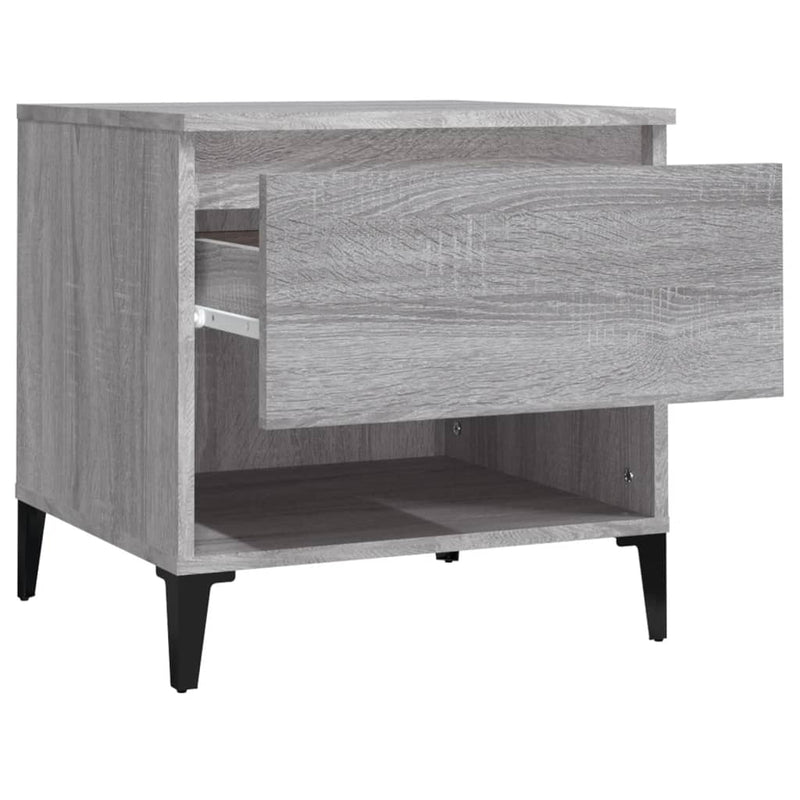 vidaXL 2 db szürke sonoma színű szerelt fa kisasztal 50x46x50 cm