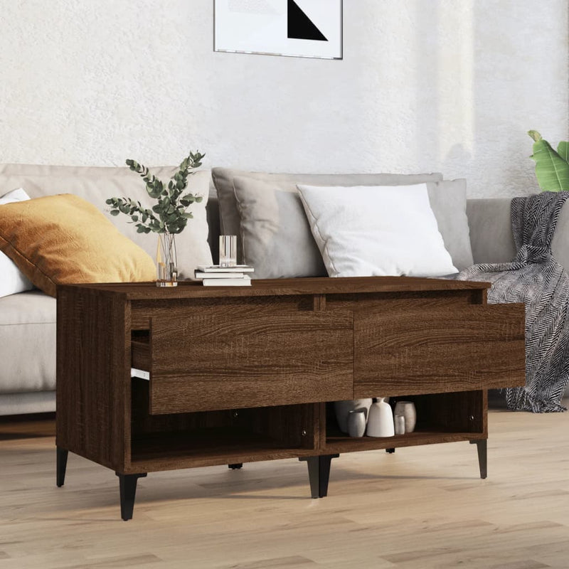 vidaXL 2 db barna tölgyszínű szerelt fa kisasztal 50 x 46 x 50 cm