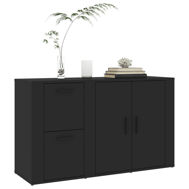 vidaXL fekete szerelt fa tálalószekrény 100x33x59,5 cm
