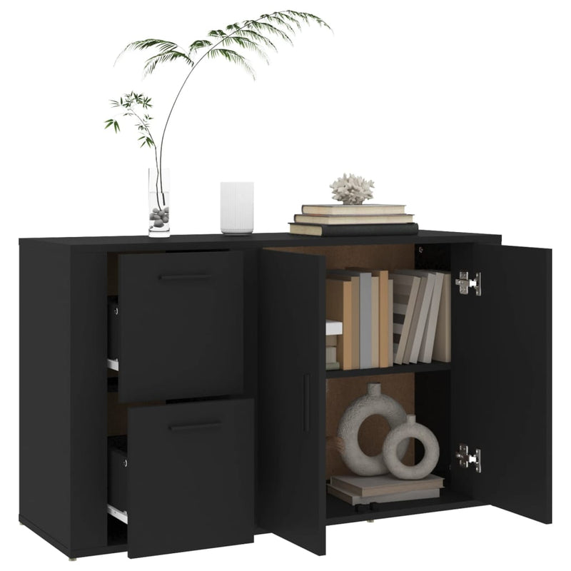 vidaXL fekete szerelt fa tálalószekrény 100x33x59,5 cm