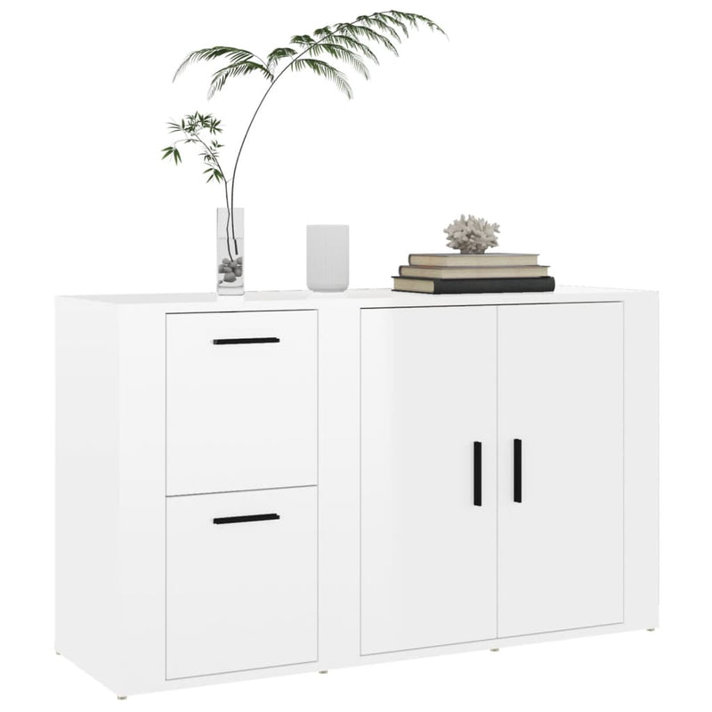 vidaXL magasfényű fehér szerelt fa tálalószekrény 100 x 33 x 59,5 cm