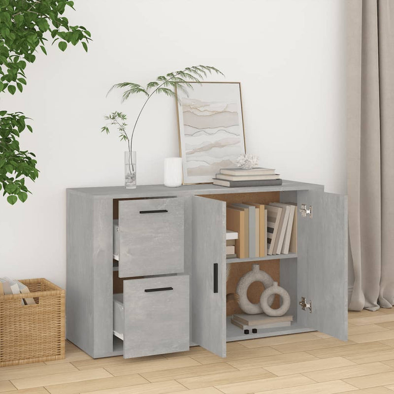 vidaXL betonszürke szerelt fa tálalószekrény 100x33x59,5 cm