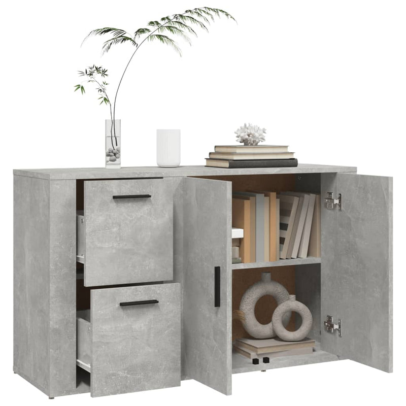vidaXL betonszürke szerelt fa tálalószekrény 100x33x59,5 cm