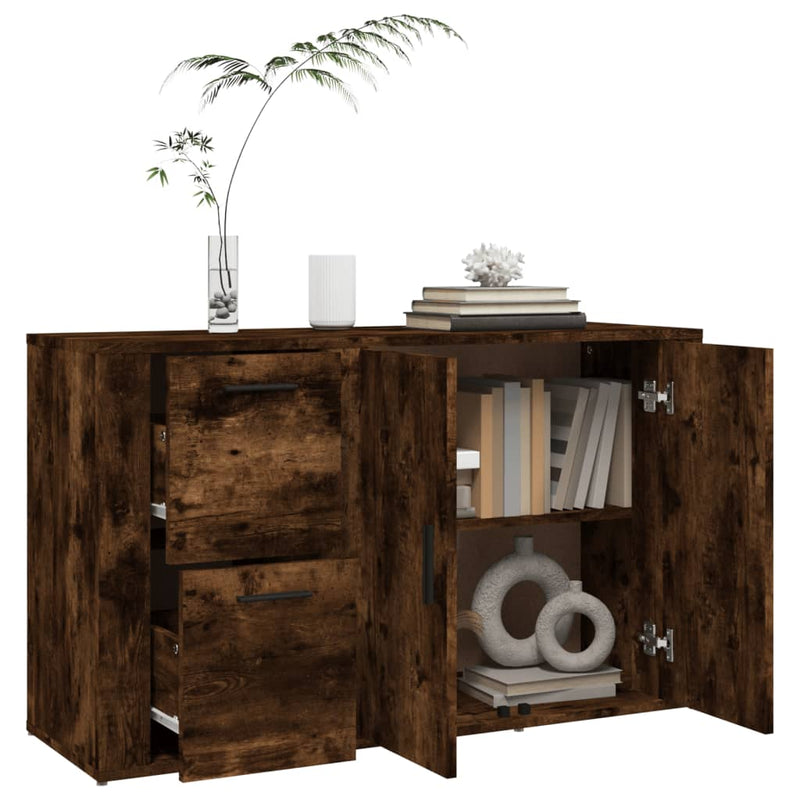 vidaXL füstös tölgy színű szerelt fa tálalószekrény 100x33x59,5 cm