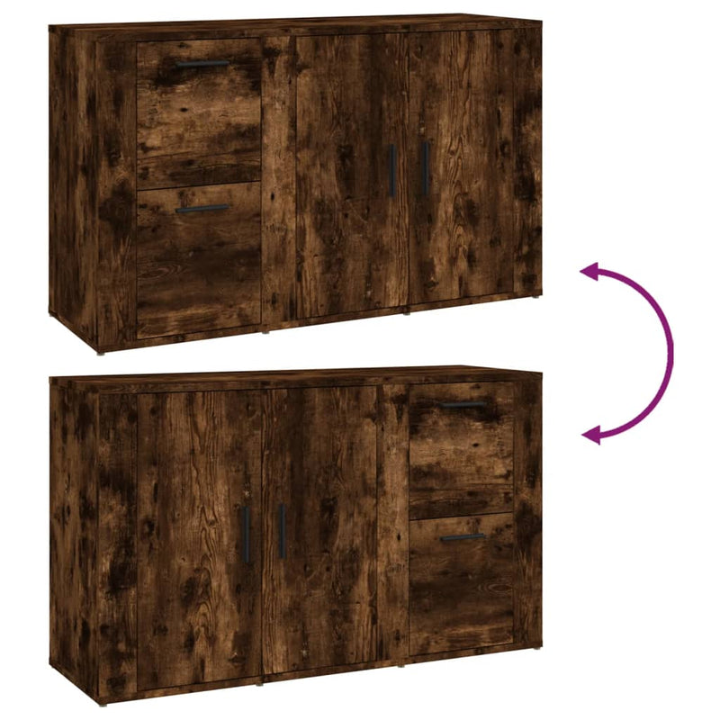 vidaXL füstös tölgy színű szerelt fa tálalószekrény 100x33x59,5 cm