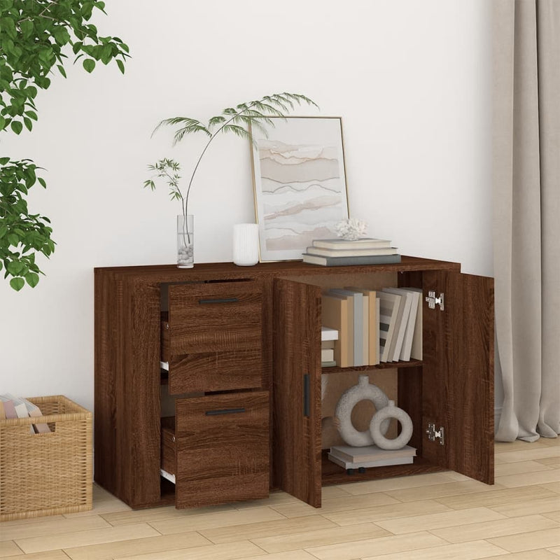 vidaXL barna tölgyszínű szerelt fa tálalószekrény 100x33x59,5 cm