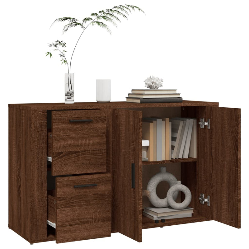 vidaXL barna tölgyszínű szerelt fa tálalószekrény 100x33x59,5 cm