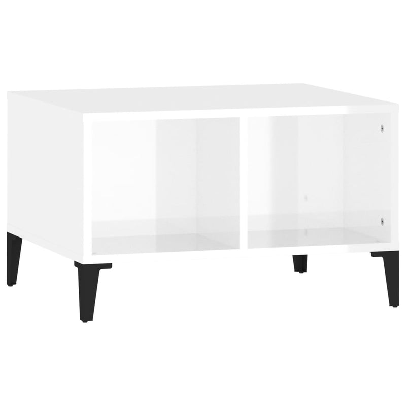 vidaXL magasfényű fehér szerelt fa dohányzóasztal 60 x 50 x 36,5 cm