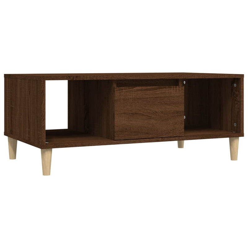 vidaXL barna tölgyszínű szerelt fa dohányzóasztal 90x50x36,5 cm