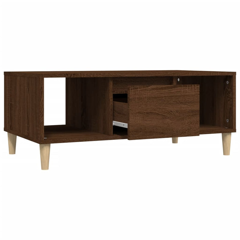 vidaXL barna tölgyszínű szerelt fa dohányzóasztal 90x50x36,5 cm