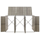 vidaXL szürke polyrattan hármas kerekeskuka tárolófészer 207x80x117 cm