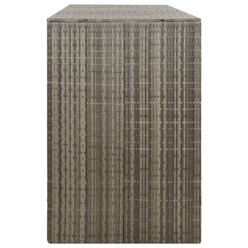 vidaXL szürke polyrattan hármas kerekeskuka tárolófészer 207x80x117 cm