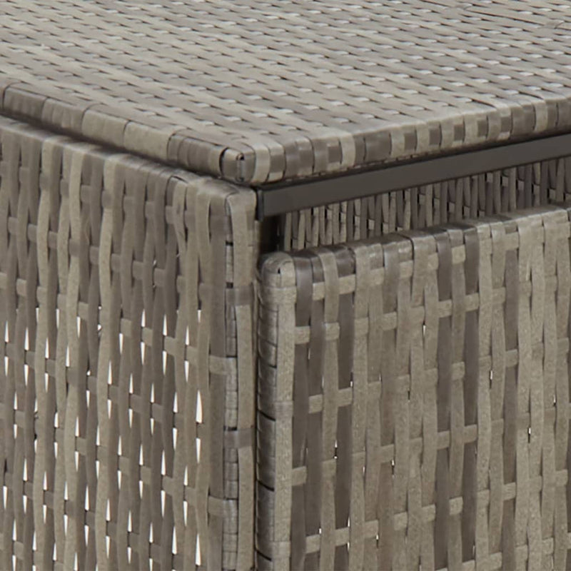 vidaXL szürke polyrattan hármas kerekeskuka tárolófészer 207x80x117 cm