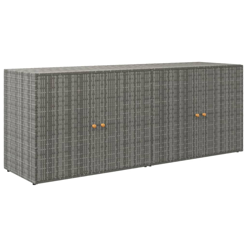 vidaXL szürke polyrattan kerti tárolószekrény 198 x 55,5 x 80 cm