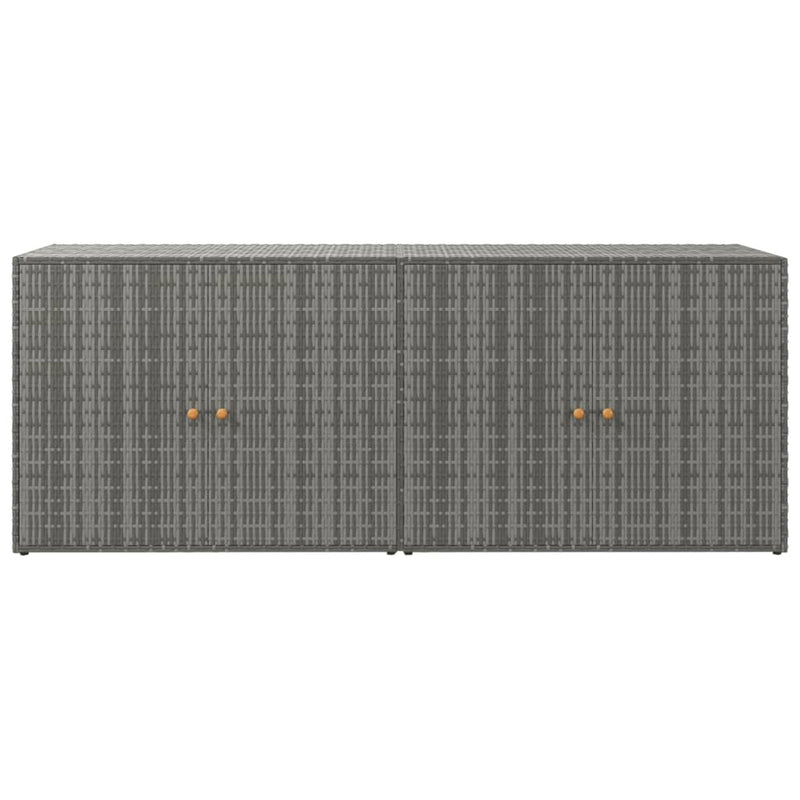 vidaXL szürke polyrattan kerti tárolószekrény 198 x 55,5 x 80 cm