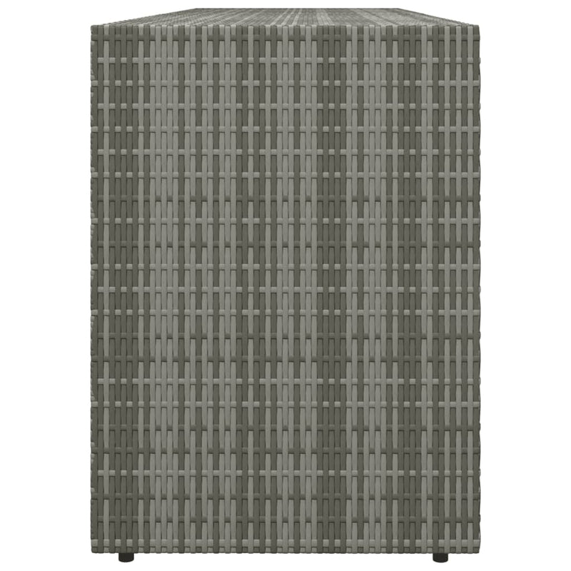 vidaXL szürke polyrattan kerti tárolószekrény 198 x 55,5 x 80 cm