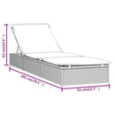 vidaXL 1 db szürke polyrattan napozóágy párnával 201 x 55 x 62 cm