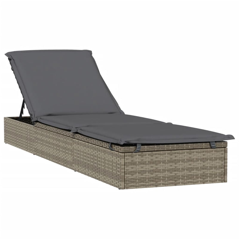 vidaXL szürke polyrattan napágy kerek tetővel 211 x 57 x 140 cm