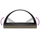 vidaXL szürke polyrattan napágy kerek tetővel 211 x 57 x 140 cm