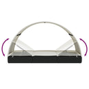vidaXL 2 személyes fekete polyrattan napágy kerek tetővel 213x118x97cm