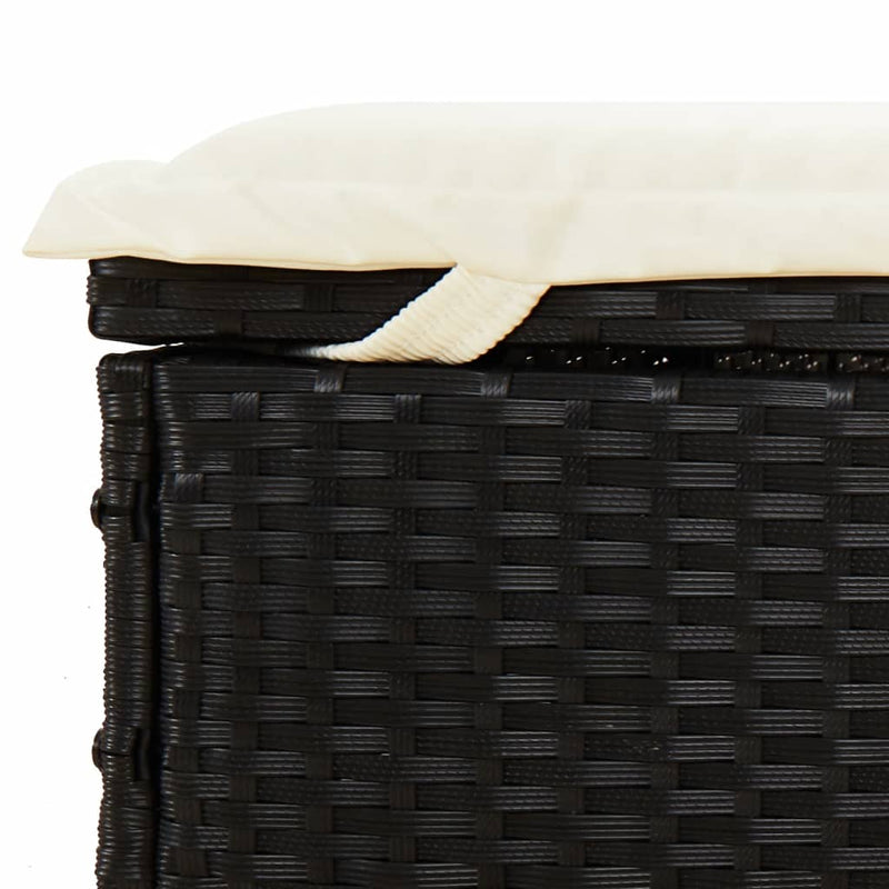 vidaXL 2 személyes fekete polyrattan napágy kerek tetővel 213x118x97cm