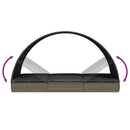 vidaXL 2 személyes szürke polyrattan napágy kerek tetővel 211x112x140