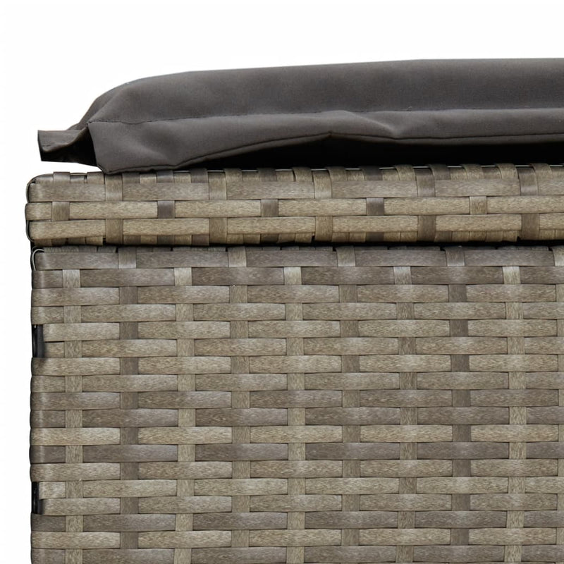 vidaXL 2 személyes szürke polyrattan napágy kerek tetővel 211x112x140