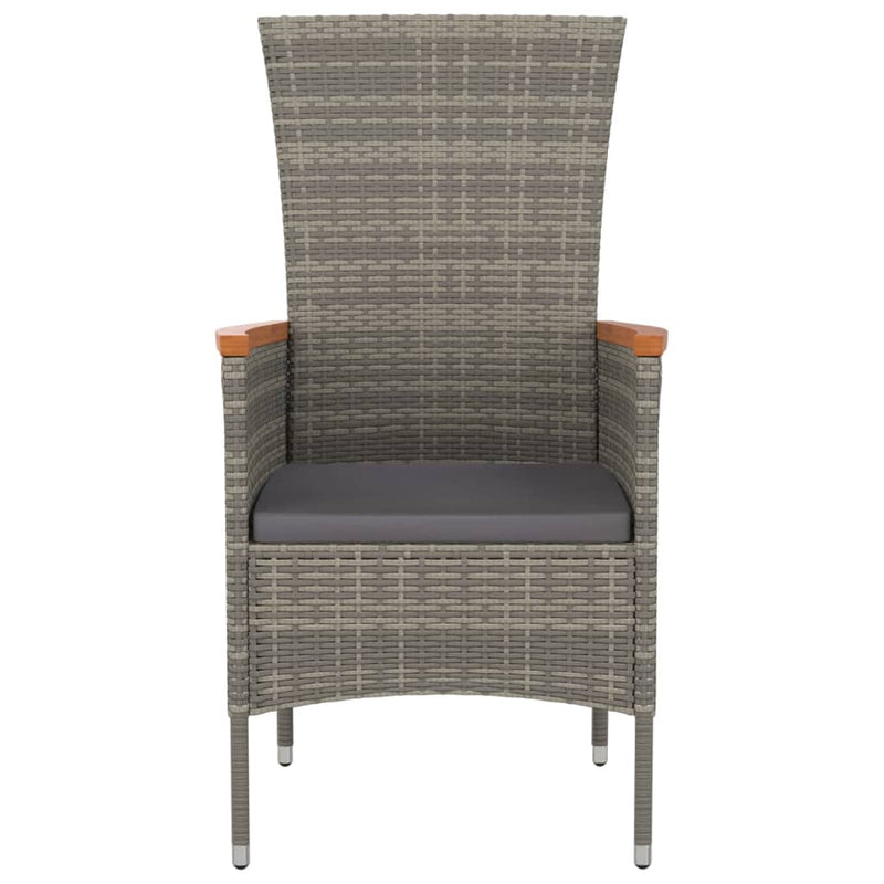 vidaXL 4 db szürke polyrattan kerti szék párnával