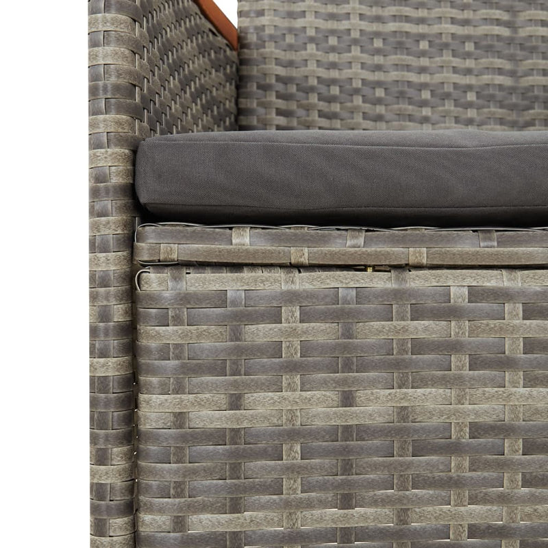 vidaXL 4 db szürke polyrattan kerti szék párnával