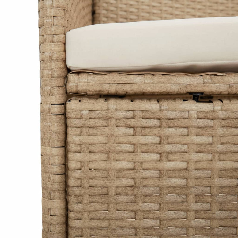 vidaXL 2 db bézs polyrattan kerti szék párnákkal
