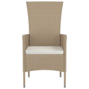 vidaXL 4 db bézs polyrattan kerti szék párnával