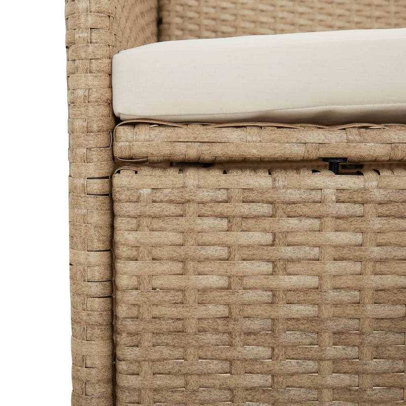 vidaXL 4 db bézs polyrattan kerti szék párnával