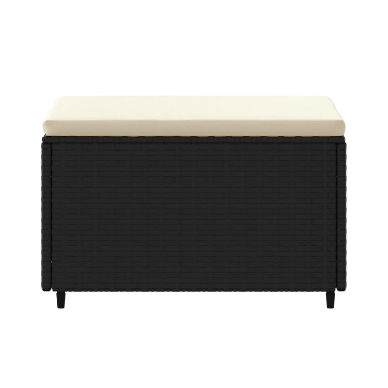 vidaXL 2 db fekete polyrattan kerti lábtartó párnákkal